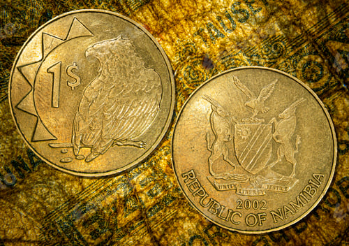 Preview: Namibian one dollar coin, money of Namibia