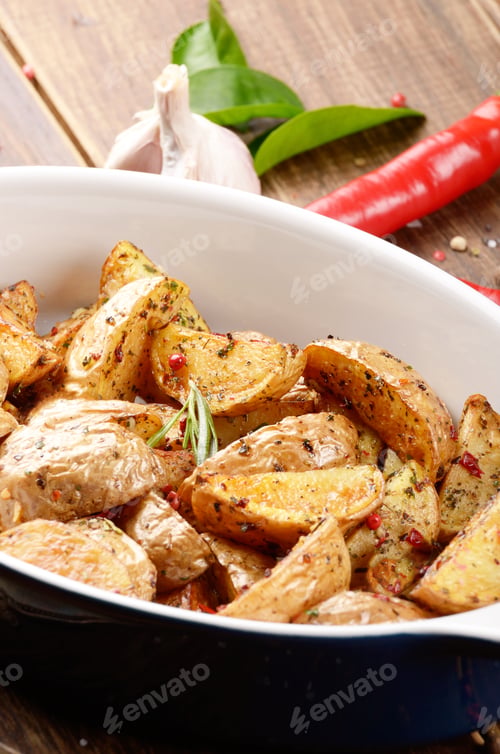Preview: Ceramic dish with Fried potatoes