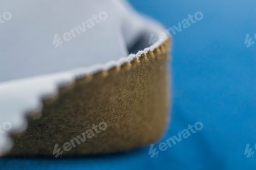 Abstract Brown and White Material on Blue Background