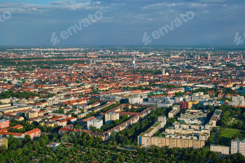 Preview: Aerial view of Munich. Munich, Bavaria, Germany