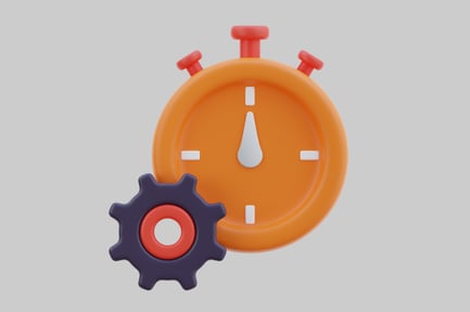 Preview: Orange stopwatch and gear