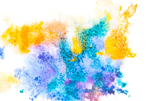Preview: Abstract painting with colorful paint spots on white