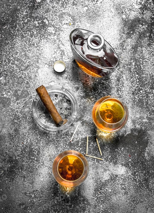 Preview: French cognac with a cigar.