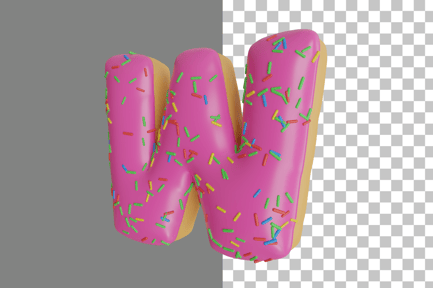 Preview: Donut Letter W 3D Icon