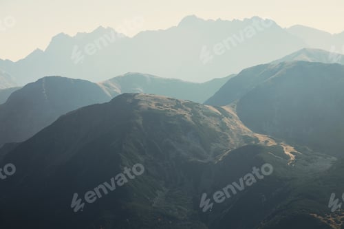 Preview: Mountain landscape in Tatra National Park in Poland. Popular tourist attraction. Nature scenery