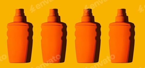 Preview: Sunscreen SPF sunblock cream on yellow background
