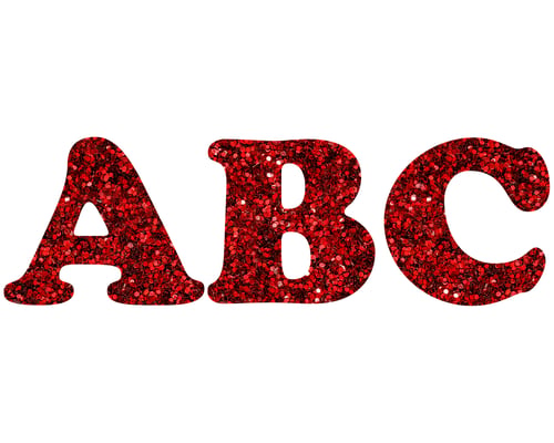 Preview: Red shiny "ABC" letters isolated on white background