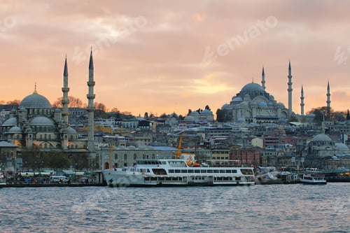 Preview: Istanbul skyline at sunset