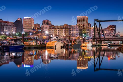 Preview: Tacoma, Washington, USA downtown skyline on Commencement Bay.