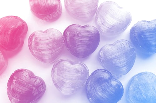 Preview: Candy Hearts In Sweet Color Style For Background