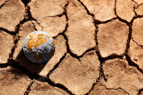 Preview: Dry Earth With Globe Symbolizing Climate Change