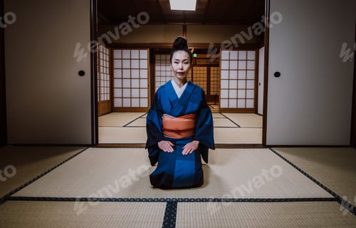 Preview: Beautiful japanese woman in a traditional japanese house
