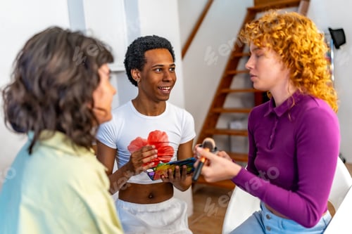 Preview: Lgtb friends making up and talking together at home