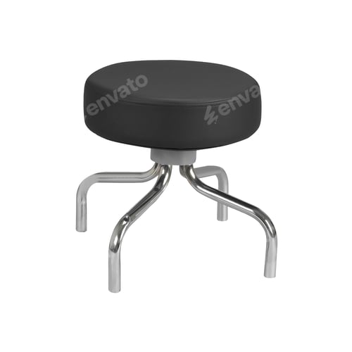 Preview: old dark wooden stool on white back
