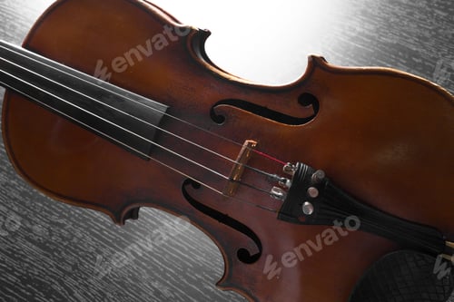 Preview: Old violin on a black background