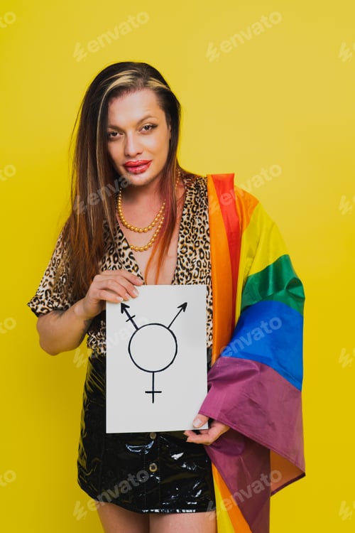 Preview: Transgender man fights for human rights, lgbt concept