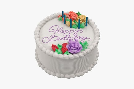 Preview: Round cake with roses and candles