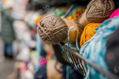 Preview: Wool craft yarn with different colors of threads for knitting