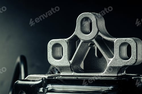 Preview: Metal car engine spare part on black background