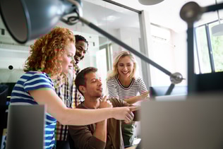 Software engineers working on project and programming in company. Business people concept.