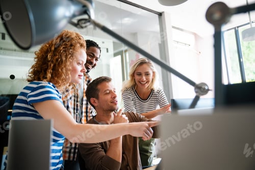 Software engineers working on project and programming in company. Business people concept.