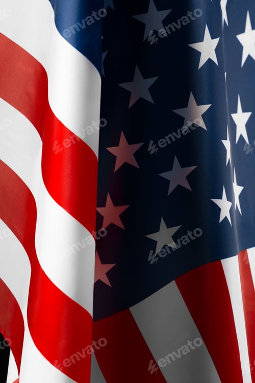 Preview: Beautifully waving star and striped American flag