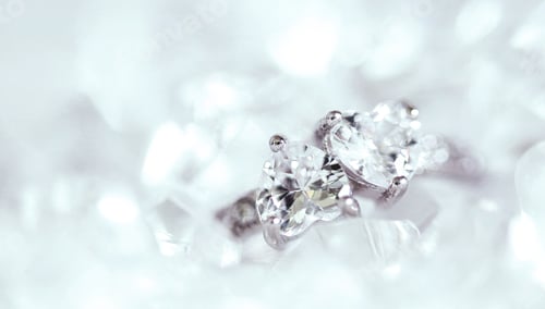 Sparkling Diamond Rings for Romantic Engagement Photo