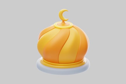 Visualização: Cúpula de mesquita com lua crescente