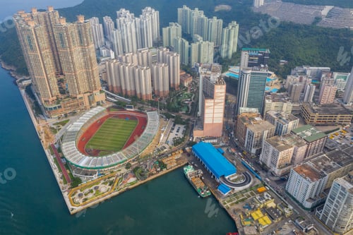 Preview: Chai Wan, Hong Kong 22 May 2019: Aerial view of Hong Kong downtown city