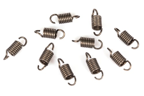 Preview: metal springs on a white background, new spare part