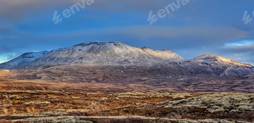 Preview: the mountain has some snow on it and it looks beautiful, Iceland