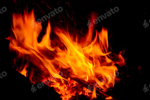 Preview: Open fire abstraction on a dark background