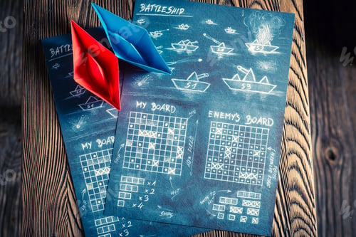 Preview: Children's battleship paper game for two players