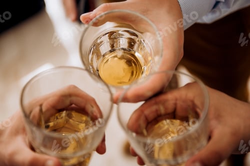 Preview: glasses in the frame, toast and people's hands