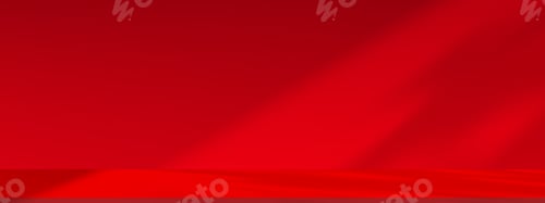 Preview: Red background,Studio red wall interior with light, shadow leaves