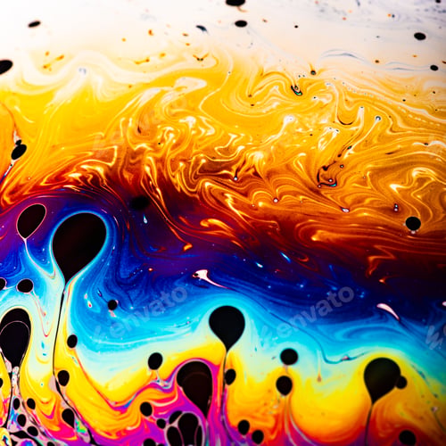 Preview: Rainbow soap bubble on a dark background