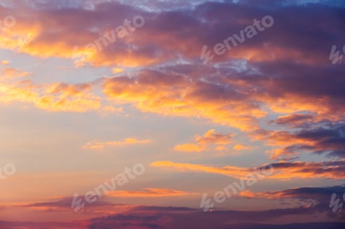 Preview: colorful dramatic sky with cloud at sunset.