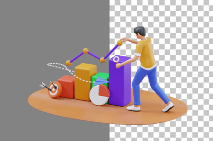 Preview: Marketing Growth Analytics 3D Illustration