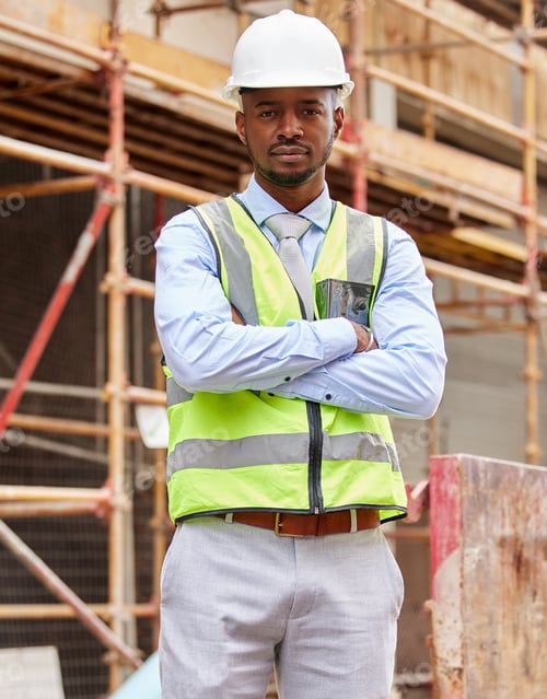 Preview: Shot of a young man working on a construction site outside