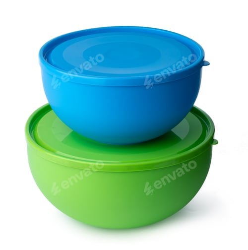Preview: Empty new plastic bowl isolated on white