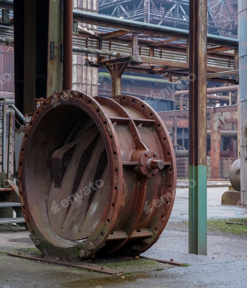 Preview: Rusty metallic industrial area in the Landschaftspark in Duisburg, Germany