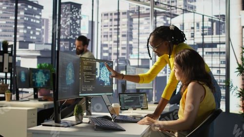Preview: Admin and coworker conducting experiments and tests to optimize AI