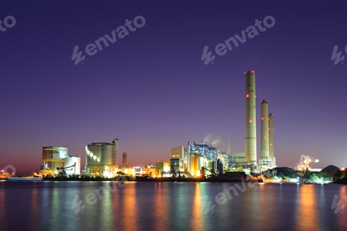 Preview: Industrial plant at night