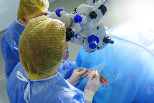 Preview: Blepharoplasty plastic surgery. Rejuvenation of the area around the eyes
