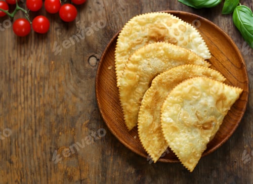 Preview: fried pies with meat - chebureks oriental cuisine