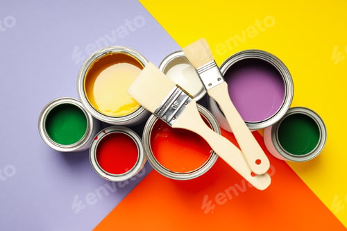 Preview: Tools for art and repairing - paint, top view