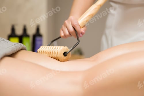 Preview: Maderotherapy anti-cellulite leg massage with wooden roller massager