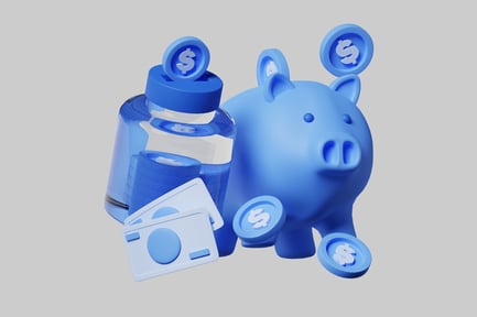 Preview: Piggy bank and money jar