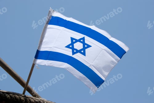 Preview: Flag of Israel on a pole