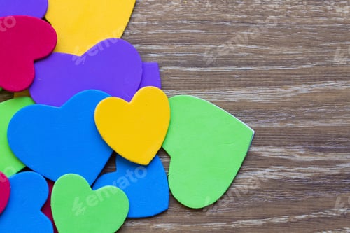 Preview: Colorful heart figure. Love symbol concept photo.